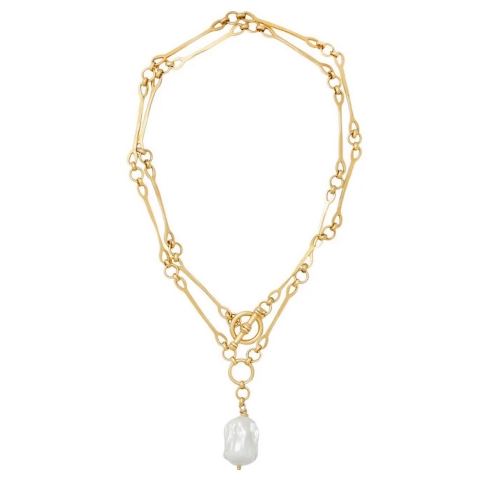 Brinker + Eliza Gold Baroque Pearl Pendant Necklace
